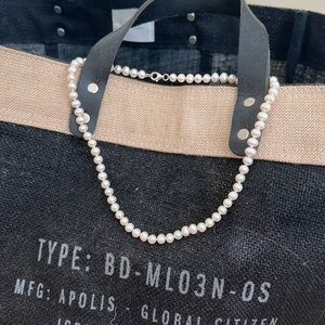 Vintage 1950’s Real Pearl Necklace with Sterling Silver Clasp
